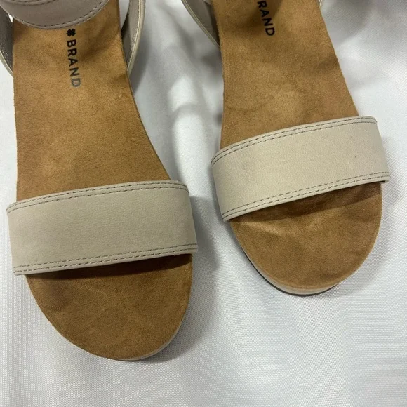 Lucky Brand | Kanoa Leather Suede Wedge Ankle Strap Sandals Women’s Size 6.5 - Picture 3 of 10